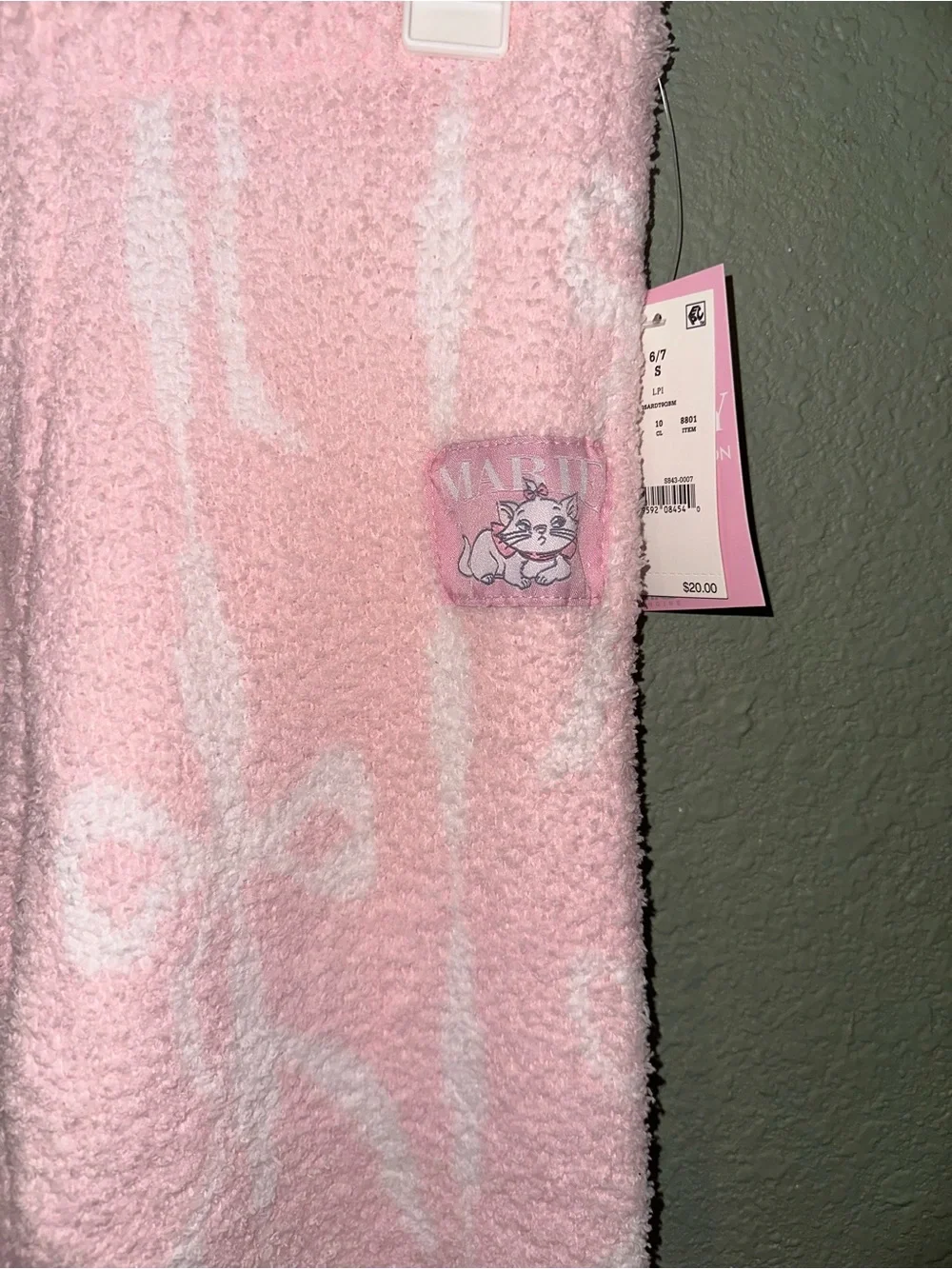 MAD Engine Pink Plush Bow-Print Pajama Pants